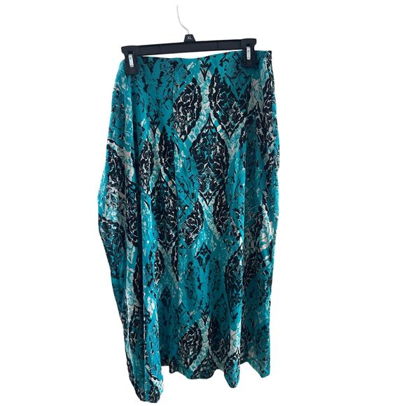 212 Women’s Teal Maxi Skirt Y2K Damask Eclectic XL - Picture 2 of 6